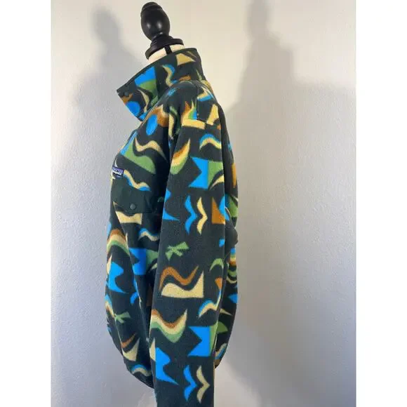 Patagonia Synchilla Arctic Collage Northern Green Fleece Pullover M - Picture 6 of 15